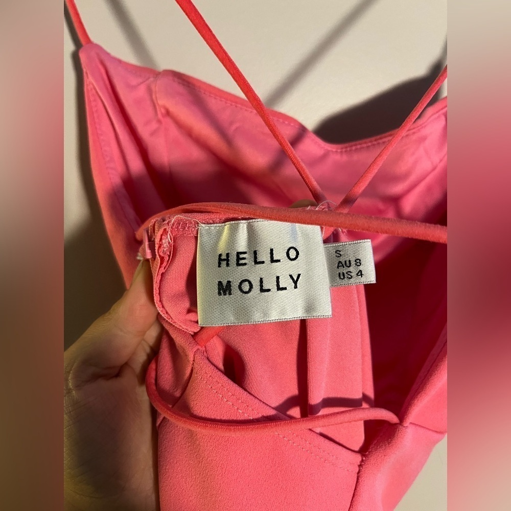 HELLO MOLLY Hot Pink Open Back Mini Bodycon Dress - Picture 3 of 3
